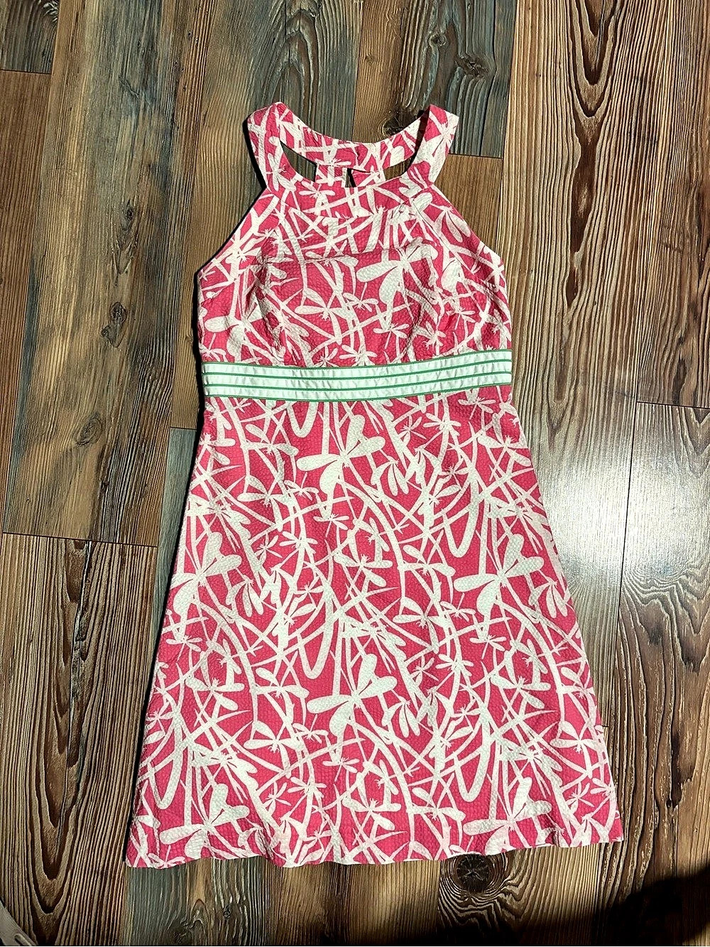 Lilly Pulitzer Tinsley Seersucker Dress Pink & White Size 6